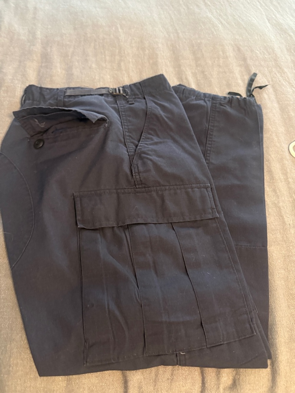 Men's Navy Blue Cargo Pants with Utility Pockets